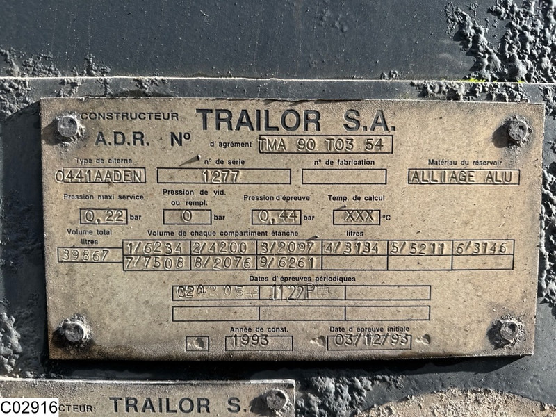 Trailor tank 39867 liter, 9 Comp - Επικαθήμενο βυτίο: φωτογραφία 5 Trailor tank 39867 liter, 9 Comp - Επικαθήμενο βυτίο: φωτογραφία 5