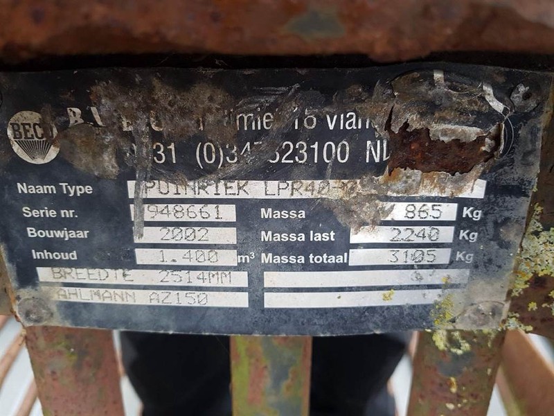 Ahlmann AZ150-Beco LPR40-2,51 mtr-Skeleton bucket - Κουβάς: φωτογραφία 3 Ahlmann AZ150-Beco LPR40-2,51 mtr-Skeleton bucket - Κουβάς: φωτογραφία 3