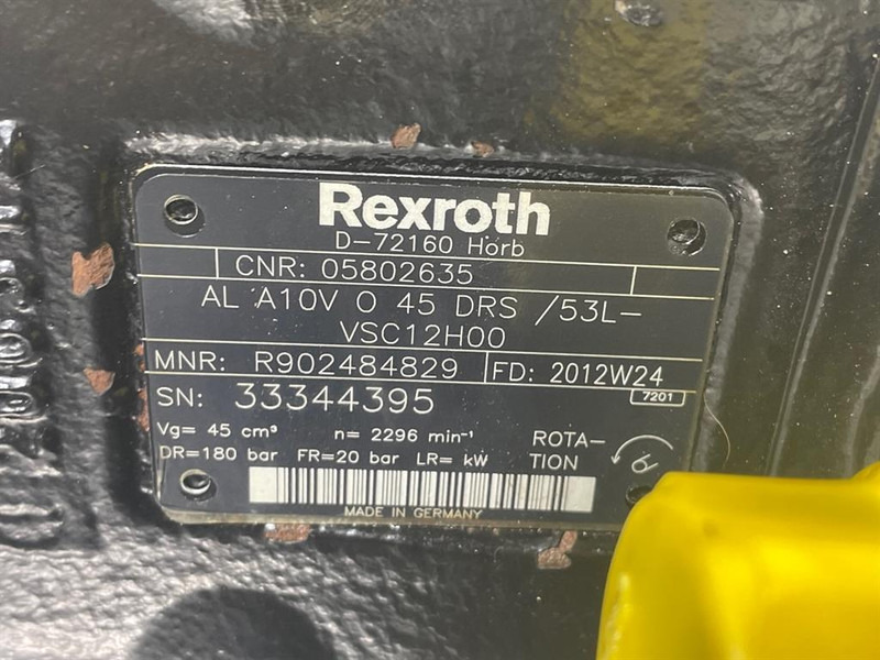 Υδραυλικό για Κατασκευή μηχανήματα Bomag 05802635-Rexroth A10VO45DRS/53L-Load sensing pump: φωτογραφία 6