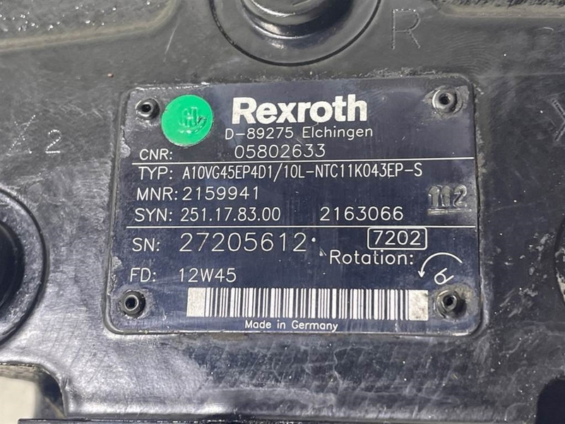 Bomag -Rexroth A10VG45EP4D1/10L-Drive pump/Fahrpumpe - Υδραυλικό για Κατασκευή μηχανήματα: φωτογραφία 4 Bomag -Rexroth A10VG45EP4D1/10L-Drive pump/Fahrpumpe - Υδραυλικό για Κατασκευή μηχανήματα: φωτογραφία 4