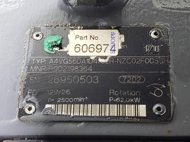 Rexroth A4VG56DA1D4/32R-R902198364-Drive pump/Fahrpumpe - Υδραυλικό: φωτογραφία 5 Rexroth A4VG56DA1D4/32R-R902198364-Drive pump/Fahrpumpe - Υδραυλικό: φωτογραφία 5