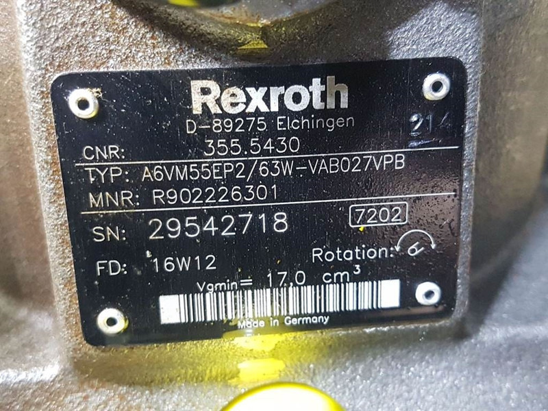 Rexroth A6VM55EP2/63W-R902226301-Drive motor/Fahrmotor - Υδραυλικό για Κατασκευή μηχανήματα: φωτογραφία 5 Rexroth A6VM55EP2/63W-R902226301-Drive motor/Fahrmotor - Υδραυλικό για Κατασκευή μηχανήματα: φωτογραφία 5