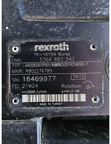 Yanmar V120-Rexroth A4VG085-Drive pump/Fahrpumpe/Rijpomp - Υδραυλικό για Κατασκευή μηχανήματα: φωτογραφία 5 Yanmar V120-Rexroth A4VG085-Drive pump/Fahrpumpe/Rijpomp - Υδραυλικό για Κατασκευή μηχανήματα: φωτογραφία 5
