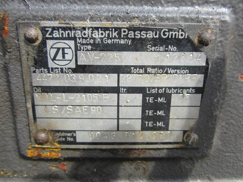 Zettelmeyer ZL502-ZF AV-225 - 4472039021-Axle/Achse/As - Αξονας και ανταλλακτικά για Κατασκευή μηχανήματα: φωτογραφία 3 Zettelmeyer ZL502-ZF AV-225 - 4472039021-Axle/Achse/As - Αξονας και ανταλλακτικά για Κατασκευή μηχανήματα: φωτογραφία 3