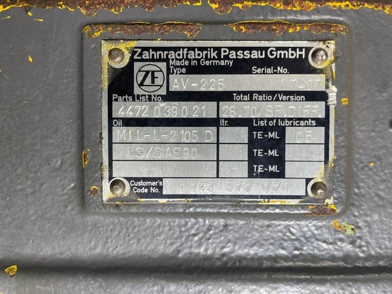 Zettelmeyer ZL502-ZF AV-225-4472339017-Axle housing - Αξονας και ανταλλακτικά για Κατασκευή μηχανήματα: φωτογραφία 5 Zettelmeyer ZL502-ZF AV-225-4472339017-Axle housing - Αξονας και ανταλλακτικά για Κατασκευή μηχανήματα: φωτογραφία 5