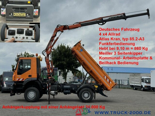Iveco Stralis AD190T33 4x4 Winterdienst Atlas Kran - Φορτηγό ανατρεπόμενο, Φορτηγό με γερανό: φωτογραφία 1 Iveco Stralis AD190T33 4x4 Winterdienst Atlas Kran - Φορτηγό ανατρεπόμενο, Φορτηγό με γερανό: φωτογραφία 1