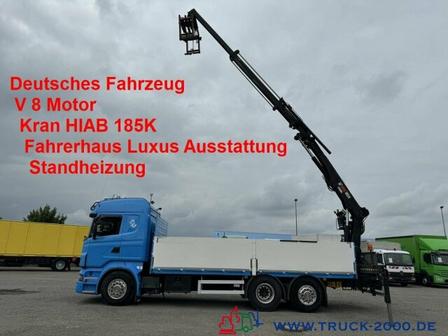 Scania R 560 V8 Kran HIAB 185K hebt bei 11m = 1.500kg - Φορτηγό με ανοιχτή καρότσα, Φορτηγό με γερανό: φωτογραφία 1 Scania R 560 V8 Kran HIAB 185K hebt bei 11m = 1.500kg - Φορτηγό με ανοιχτή καρότσα, Φορτηγό με γερανό: φωτογραφία 1