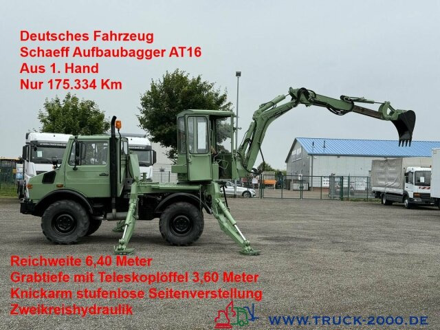 Unimog U427/10 Schaeff Mobilbagger AT 16 NUR 175 TKM - Τροχοφόρος εκσκαφέας: φωτογραφία 1 Unimog U427/10 Schaeff Mobilbagger AT 16 NUR 175 TKM - Τροχοφόρος εκσκαφέας: φωτογραφία 1
