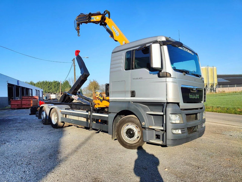 MAN TGX 26.400 6x2 Euro5 Container LEEBUR + Crane Effer 145 - Φορτηγό φόρτωσης γάντζου, Φορτηγό με γερανό: φωτογραφία 2 MAN TGX 26.400 6x2 Euro5 Container LEEBUR + Crane Effer 145 - Φορτηγό φόρτωσης γάντζου, Φορτηγό με γερανό: φωτογραφία 2