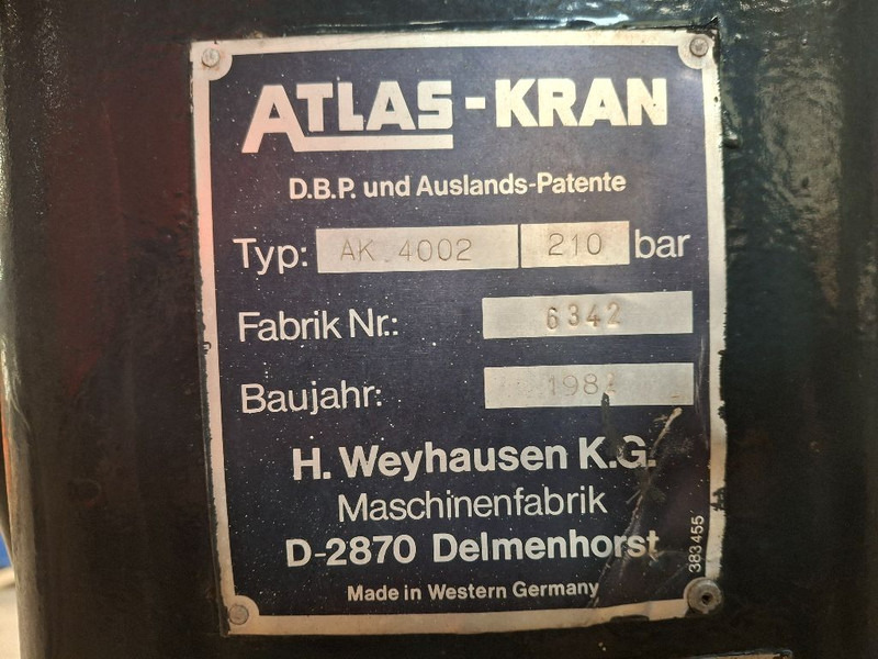 Atlas AK 4002 - Γερανός παπαγάλος: φωτογραφία 5 Atlas AK 4002 - Γερανός παπαγάλος: φωτογραφία 5