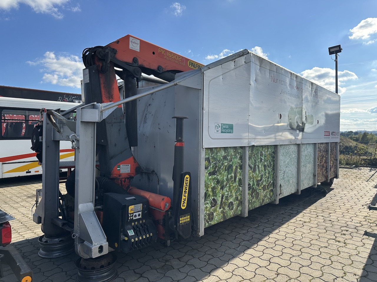 Glas Kran Mulde Palfinger PK 16502 Funk - Φορτηγό φόρτωσης γάντζου, Φορτηγό με γερανό: φωτογραφία 1 Glas Kran Mulde Palfinger PK 16502 Funk - Φορτηγό φόρτωσης γάντζου, Φορτηγό με γερανό: φωτογραφία 1