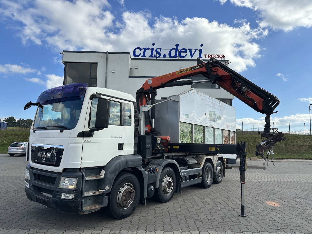 MAN TGS 35.400 8x2 Intarder PK 16502 Glasmulde - Φορτηγό φόρτωσης γάντζου, Φορτηγό με γερανό: φωτογραφία 1 MAN TGS 35.400 8x2 Intarder PK 16502 Glasmulde - Φορτηγό φόρτωσης γάντζου, Φορτηγό με γερανό: φωτογραφία 1