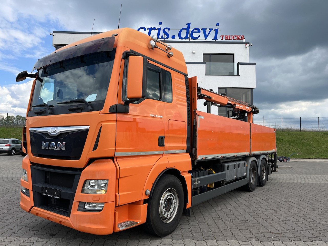 MAN TGX 26.480 6x2 Atlas 145.2 Kran Baustoff AHK - Φορτηγό με ανοιχτή καρότσα, Φορτηγό με γερανό: φωτογραφία 1 MAN TGX 26.480 6x2 Atlas 145.2 Kran Baustoff AHK - Φορτηγό με ανοιχτή καρότσα, Φορτηγό με γερανό: φωτογραφία 1