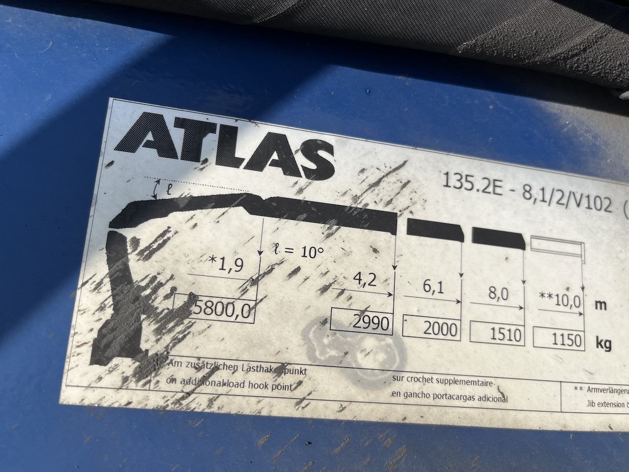 Φορτηγό μουσαμάς, Φορτηγό με γερανό Mercedes-Benz 2541 6x2  Atlas 135.2E Pritsche 8,20 m Ausziehbar: φωτογραφία 6