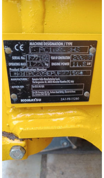 Komatsu PC16R-3HS - Μίνι εκσκαφέας: φωτογραφία 2 Komatsu PC16R-3HS - Μίνι εκσκαφέας: φωτογραφία 2