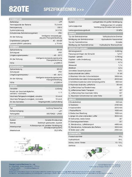 LIUGONG 820 TE vollelektrisch, 6.600 kg, 1.2 cbm - Ελαστιχοφόρος φορτωτής: φωτογραφία 2 LIUGONG 820 TE vollelektrisch, 6.600 kg, 1.2 cbm - Ελαστιχοφόρος φορτωτής: φωτογραφία 2