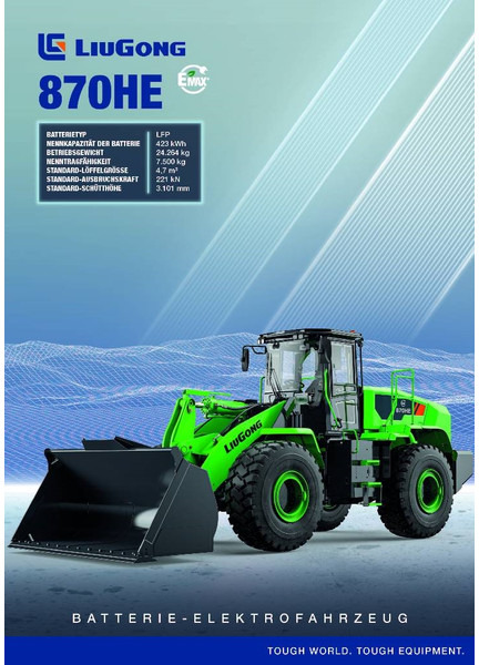 LIUGONG 870 HE vollelektrisch, 24.2 t, 4.7-5.2 cbm - Ελαστιχοφόρος φορτωτής: φωτογραφία 1 LIUGONG 870 HE vollelektrisch, 24.2 t, 4.7-5.2 cbm - Ελαστιχοφόρος φορτωτής: φωτογραφία 1