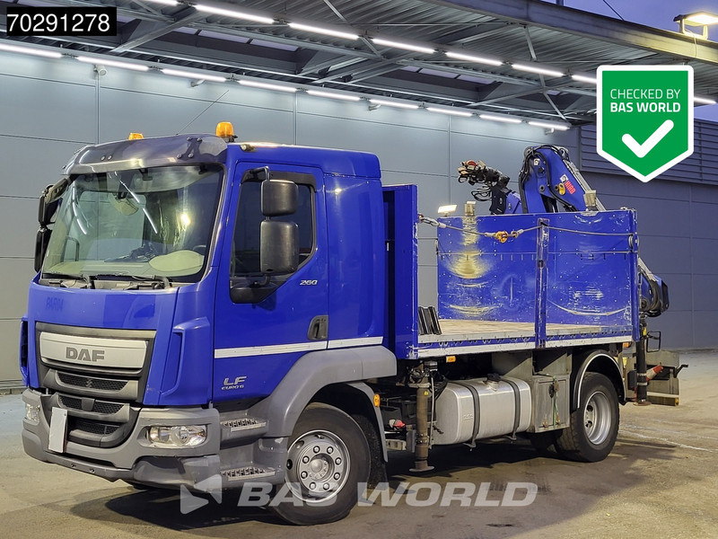 DAF LF 260 LF 4X2 Hiab 111 B-2 HIDUO Crane Kran Remote control Automatic ACC Euro 6 - Φορτηγό με ανοιχτή καρότσα, Φορτηγό με γερανό: φωτογραφία 1 DAF LF 260 LF 4X2 Hiab 111 B-2 HIDUO Crane Kran Remote control Automatic ACC Euro 6 - Φορτηγό με ανοιχτή καρότσα, Φορτηγό με γερανό: φωτογραφία 1