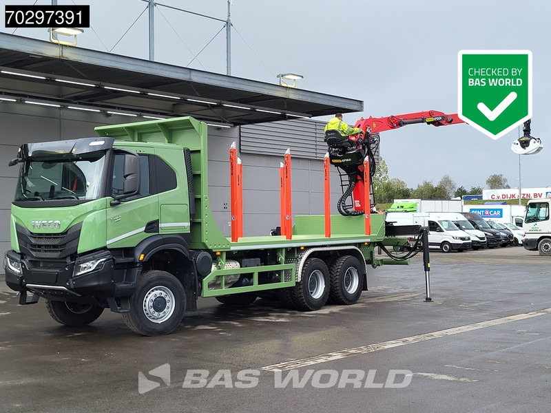 Iveco T-Way 450 6X6 UNUSED! Palfinger Q150Z Crane Retarder Holztransport Big-Axle LED Euro 6 - Φορτηγό ξυλείας, Φορτηγό με γερανό: φωτογραφία 1 Iveco T-Way 450 6X6 UNUSED! Palfinger Q150Z Crane Retarder Holztransport Big-Axle LED Euro 6 - Φορτηγό ξυλείας, Φορτηγό με γερανό: φωτογραφία 1