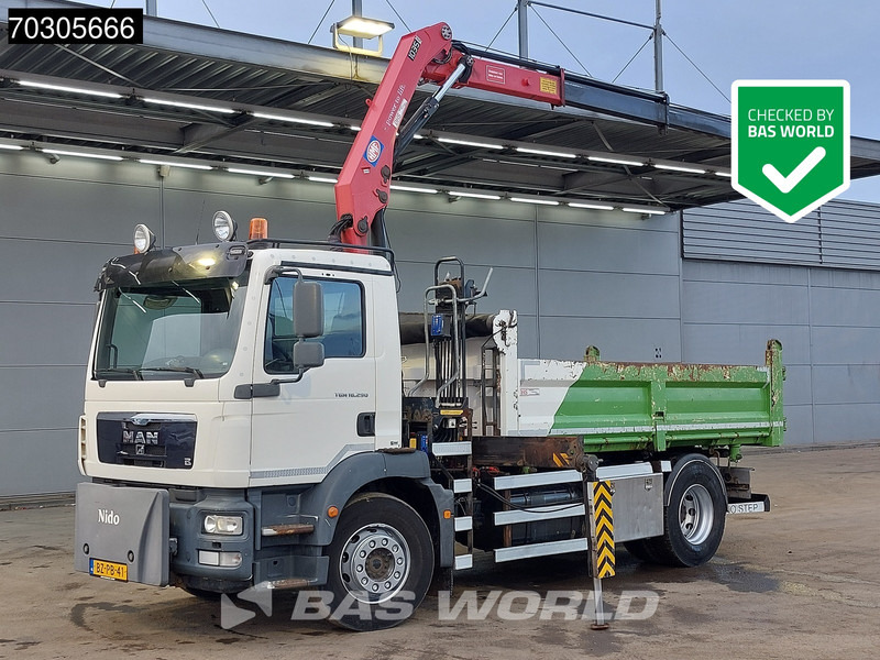 MAN TGM 18.290 4X2 HMF1035-K2 Crane Kran 6m3 3-side tipper Automatic Euro 5 - Φορτηγό ανατρεπόμενο, Φορτηγό με γερανό: φωτογραφία 1 MAN TGM 18.290 4X2 HMF1035-K2 Crane Kran 6m3 3-side tipper Automatic Euro 5 - Φορτηγό ανατρεπόμενο, Φορτηγό με γερανό: φωτογραφία 1