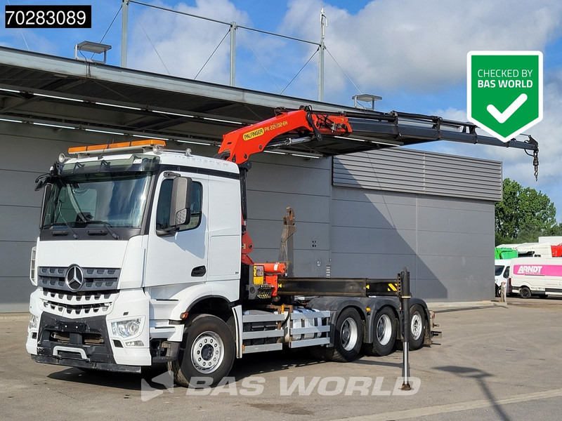 Mercedes-Benz Arocs 3245 Actros 8X4 Palfinger PK22002 EH Crane 17tons hooklift Big-Axle Lift+Lenkachse Navi Euro 6 - Φορτηγό φόρτωσης γάντζου, Φορτηγό με γερανό: φωτογραφία 1 Mercedes-Benz Arocs 3245 Actros 8X4 Palfinger PK22002 EH Crane 17tons hooklift Big-Axle Lift+Lenkachse Navi Euro 6 - Φορτηγό φόρτωσης γάντζου, Φορτηγό με γερανό: φωτογραφία 1