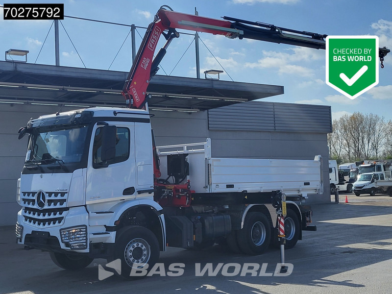 Mercedes-Benz Arocs 3348 6X4 Fasi F195A.2.24 Kran 3 sided tipper 9m3 Big-Axle Navi Euro 6 - Φορτηγό ανατρεπόμενο, Φορτηγό με γερανό: φωτογραφία 1 Mercedes-Benz Arocs 3348 6X4 Fasi F195A.2.24 Kran 3 sided tipper 9m3 Big-Axle Navi Euro 6 - Φορτηγό ανατρεπόμενο, Φορτηγό με γερανό: φωτογραφία 1