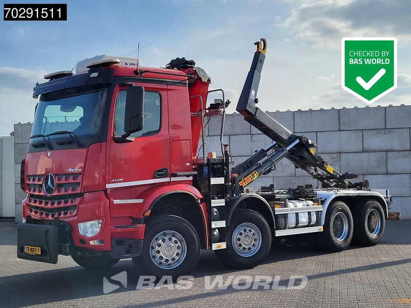 Mercedes-Benz Arocs 4145 8X4 NL-Truck HMF RCL 5300 Crane Hyva 26-51-S Hooklift Steelsuspension Big-Axle Automatic Euro 6 - Φορτηγό φόρτωσης γάντζου, Φορτηγό με γερανό: φωτογραφία 1 Mercedes-Benz Arocs 4145 8X4 NL-Truck HMF RCL 5300 Crane Hyva 26-51-S Hooklift Steelsuspension Big-Axle Automatic Euro 6 - Φορτηγό φόρτωσης γάντζου, Φορτηγό με γερανό: φωτογραφία 1