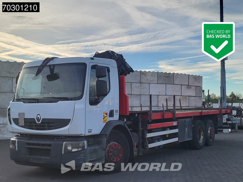 Renault Premium 410 6X2 Terex 120.2E - A3L Kran Crane Lift-Axle Manual Euro 5 - Φορτηγό με ανοιχτή καρότσα, Φορτηγό με γερανό: φωτογραφία 1 Renault Premium 410 6X2 Terex 120.2E - A3L Kran Crane Lift-Axle Manual Euro 5 - Φορτηγό με ανοιχτή καρότσα, Φορτηγό με γερανό: φωτογραφία 1