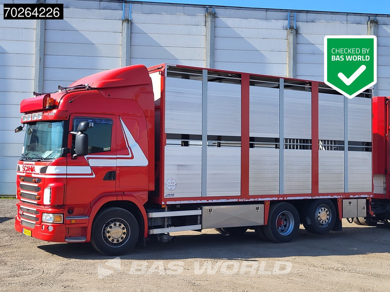 Scania G420 6X2 Van Dijk Cattle transport Liftable floor Lift-Asche Euro 5 - Φορτηγό κόφα: φωτογραφία 1 Scania G420 6X2 Van Dijk Cattle transport Liftable floor Lift-Asche Euro 5 - Φορτηγό κόφα: φωτογραφία 1