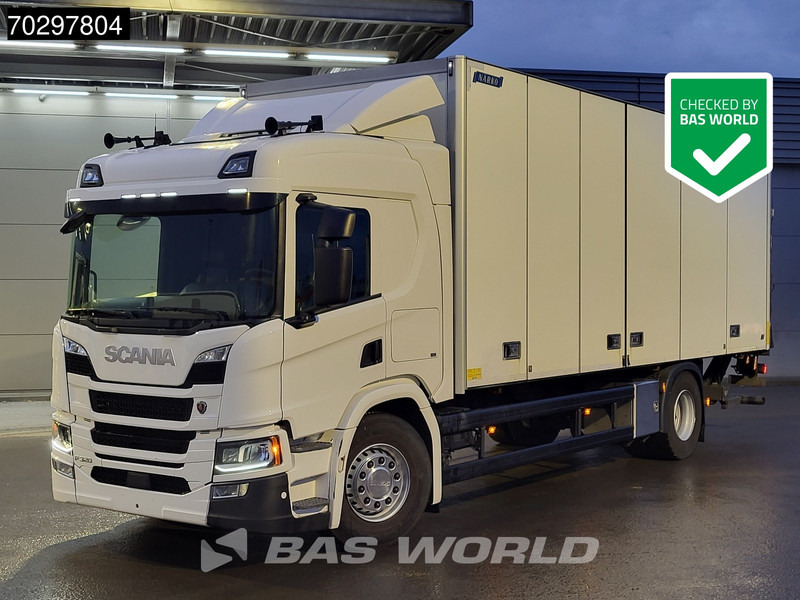 Scania P320 P 4X2 18tonner 2000kg Ladebordwand Automatic Navi LED Euro 6 - Φορτηγό κόφα: φωτογραφία 1 Scania P320 P 4X2 18tonner 2000kg Ladebordwand Automatic Navi LED Euro 6 - Φορτηγό κόφα: φωτογραφία 1