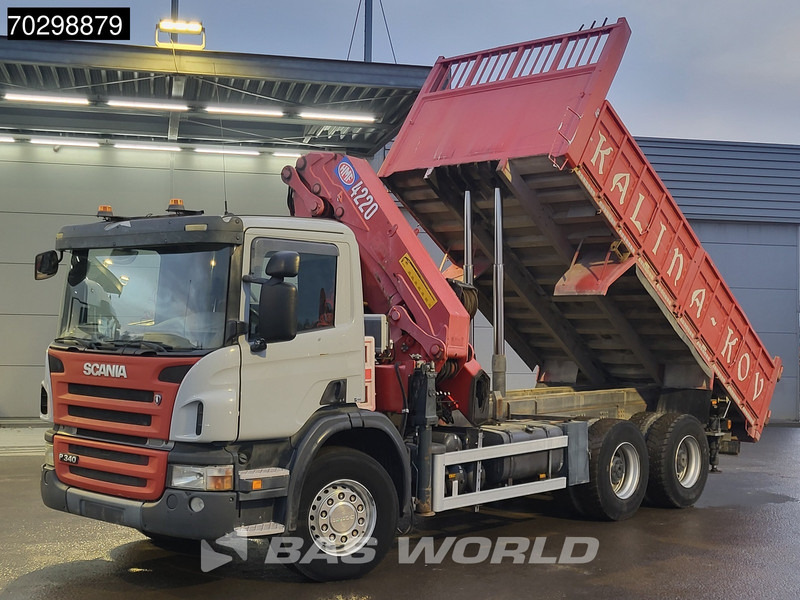 Scania P340 6X4 HMF 4220 K6 Crane Winch Tipper Full Steel Manual Gearbox - Φορτηγό ανατρεπόμενο, Φορτηγό με γερανό: φωτογραφία 2 Scania P340 6X4 HMF 4220 K6 Crane Winch Tipper Full Steel Manual Gearbox - Φορτηγό ανατρεπόμενο, Φορτηγό με γερανό: φωτογραφία 2