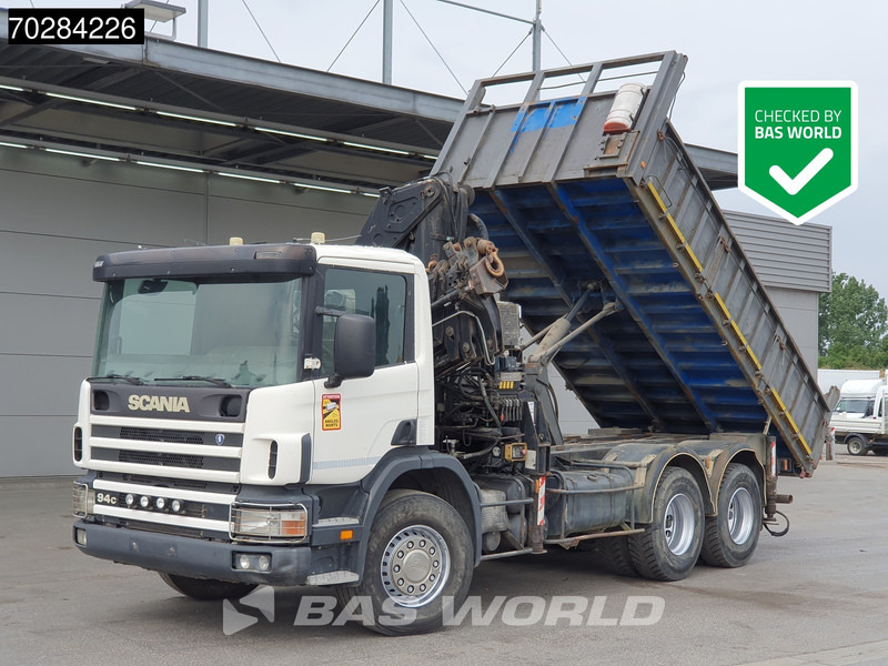 Scania P94 6X4 Hiab 330-4 Kran Crane 9m3 tipper Manual Steelsuspension Euro 3 - Φορτηγό ανατρεπόμενο, Φορτηγό με γερανό: φωτογραφία 1 Scania P94 6X4 Hiab 330-4 Kran Crane 9m3 tipper Manual Steelsuspension Euro 3 - Φορτηγό ανατρεπόμενο, Φορτηγό με γερανό: φωτογραφία 1