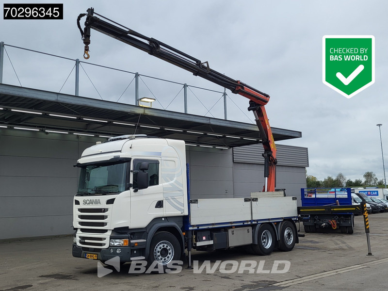 Scania R410 R 6X2 NL-Truck Palfinger PK22002-EH Crane Kran Lift+Steering-Axle Euro 6 - Φορτηγό με ανοιχτή καρότσα, Φορτηγό με γερανό: φωτογραφία 1 Scania R410 R 6X2 NL-Truck Palfinger PK22002-EH Crane Kran Lift+Steering-Axle Euro 6 - Φορτηγό με ανοιχτή καρότσα, Φορτηγό με γερανό: φωτογραφία 1
