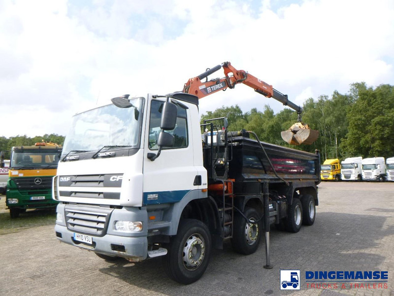 DAF CF 85.360 8X4 RHD tipper + Terex 118.2 VGL-A15 - Φορτηγό με γερανό: φωτογραφία 1 DAF CF 85.360 8X4 RHD tipper + Terex 118.2 VGL-A15 - Φορτηγό με γερανό: φωτογραφία 1