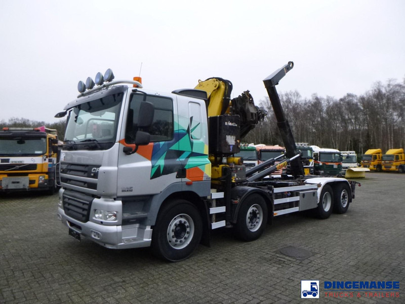 DAF CF 85.410 8x2 Hyva container hook + crane - Φορτηγό με γερανό: φωτογραφία 1 DAF CF 85.410 8x2 Hyva container hook + crane - Φορτηγό με γερανό: φωτογραφία 1