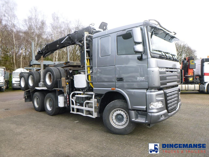 DAF XF 105.510 6x4 + Loglift F281S83 crane / timber truck + dolly - Φορτηγό ξυλείας, Φορτηγό με γερανό: φωτογραφία 2 DAF XF 105.510 6x4 + Loglift F281S83 crane / timber truck + dolly - Φορτηγό ξυλείας, Φορτηγό με γερανό: φωτογραφία 2
