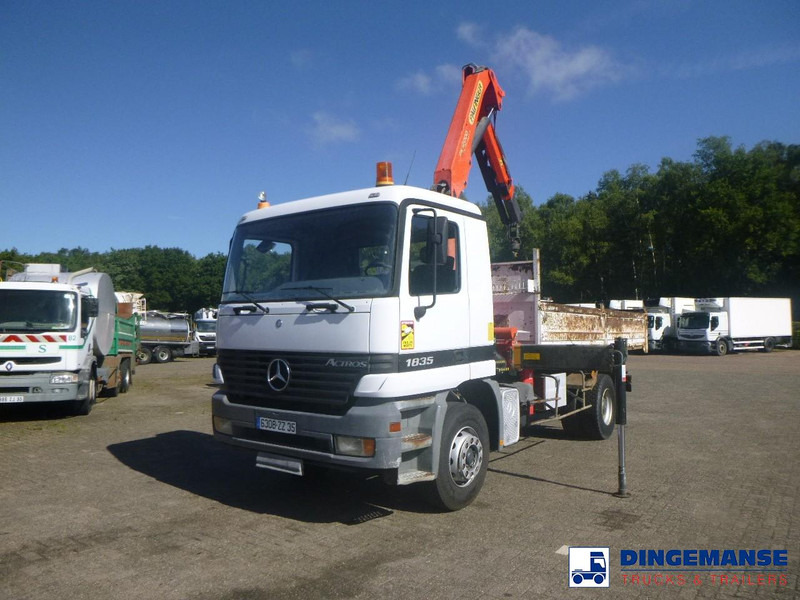 Mercedes-Benz Actros 1835 4x2 tipper + Palfinger PK12000 - Φορτηγό με γερανό: φωτογραφία 1 Mercedes-Benz Actros 1835 4x2 tipper + Palfinger PK12000 - Φορτηγό με γερανό: φωτογραφία 1