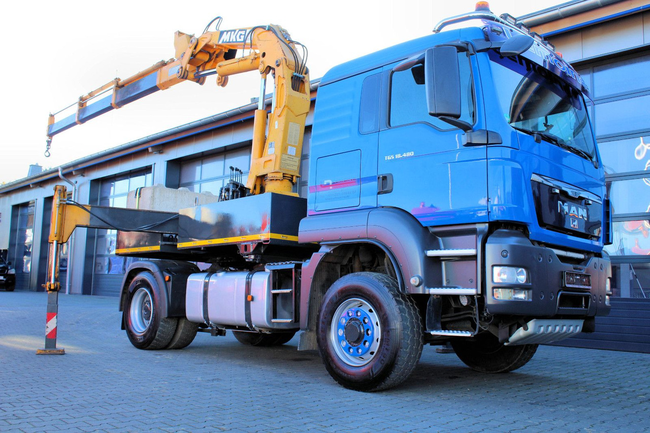 MAN TGS 18.480 4x4 BLS SZM+Pritsche MKG HLK 340 Kran - Φορτηγό με ανοιχτή καρότσα, Φορτηγό με γερανό: φωτογραφία 2 MAN TGS 18.480 4x4 BLS SZM+Pritsche MKG HLK 340 Kran - Φορτηγό με ανοιχτή καρότσα, Φορτηγό με γερανό: φωτογραφία 2