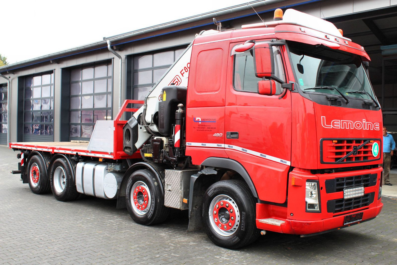 Volvo FM 480 8x2 Pritsche + FASSI F800XP Kran 6x - Φορτηγό με ανοιχτή καρότσα, Φορτηγό με γερανό: φωτογραφία 1 Volvo FM 480 8x2 Pritsche + FASSI F800XP Kran 6x - Φορτηγό με ανοιχτή καρότσα, Φορτηγό με γερανό: φωτογραφία 1