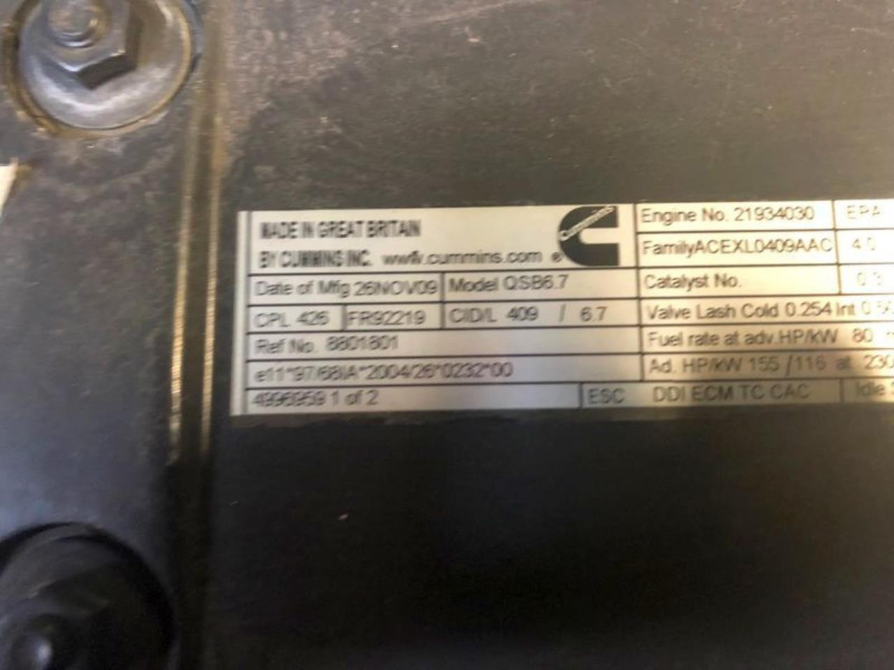 Cummins QSB6.7 155 - Κινητήρας: φωτογραφία 2 Cummins QSB6.7 155 - Κινητήρας: φωτογραφία 2