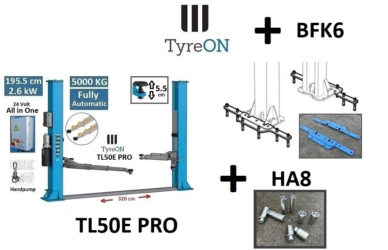 2 columns car lift 5T + base reinforcement kit - Εξοπλισμός γκαράζ: φωτογραφία 1 2 columns car lift 5T + base reinforcement kit - Εξοπλισμός γκαράζ: φωτογραφία 1