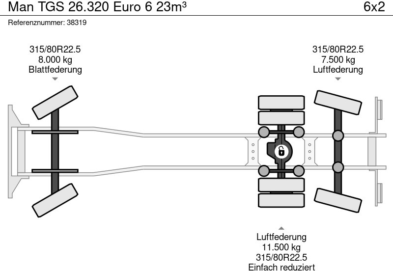 Απορριμματοφόρο MAN TGS 26.320 Euro 6 23m³: φωτογραφία 8