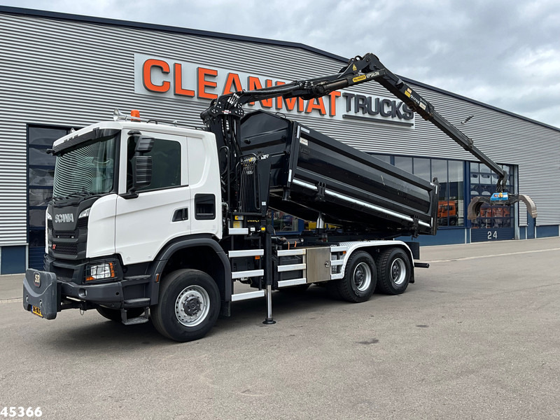Scania G 410 6x6 Euro 6 Palfinger 17 Tonmeter Z-kraan - Φορτηγό ανατρεπόμενο, Φορτηγό με γερανό: φωτογραφία 1 Scania G 410 6x6 Euro 6 Palfinger 17 Tonmeter Z-kraan - Φορτηγό ανατρεπόμενο, Φορτηγό με γερανό: φωτογραφία 1