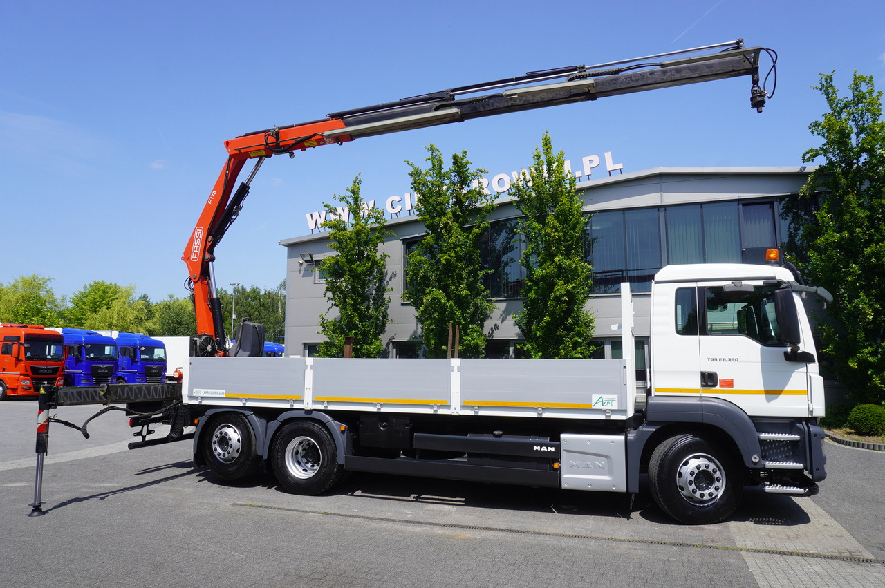 MAN TGS 26.360 Flatbed / Fassi F175 7.7 T / steered 3rd axle - Φορτηγό με ανοιχτή καρότσα, Φορτηγό με γερανό: φωτογραφία 4 MAN TGS 26.360 Flatbed / Fassi F175 7.7 T / steered 3rd axle - Φορτηγό με ανοιχτή καρότσα, Φορτηγό με γερανό: φωτογραφία 4