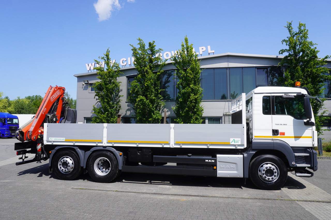 MAN TGS 26.360 Flatbed / Fassi F175 7.7 T / steered 3rd axle - Φορτηγό με ανοιχτή καρότσα, Φορτηγό με γερανό: φωτογραφία 3 MAN TGS 26.360 Flatbed / Fassi F175 7.7 T / steered 3rd axle - Φορτηγό με ανοιχτή καρότσα, Φορτηγό με γερανό: φωτογραφία 3