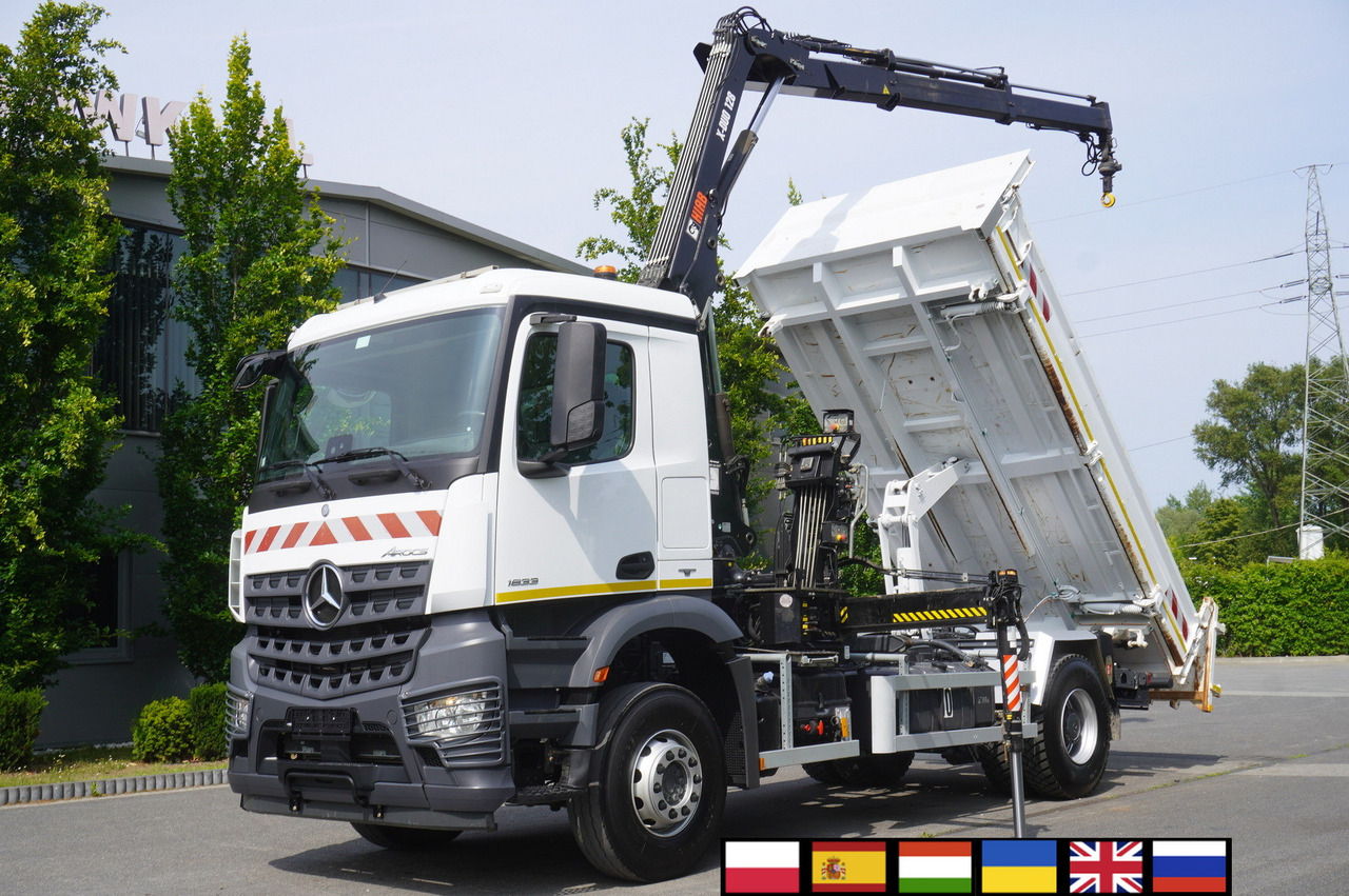 MERCEDES-BENZ Arocs 1833 / 87,000 km!!! / Hds HIAB X-DUO 128 B-2 / three-sided tipper - Φορτηγό ανατρεπόμενο, Φορτηγό με γερανό: φωτογραφία 1 MERCEDES-BENZ Arocs 1833 / 87,000 km!!! / Hds HIAB X-DUO 128 B-2 / three-sided tipper - Φορτηγό ανατρεπόμενο, Φορτηγό με γερανό: φωτογραφία 1