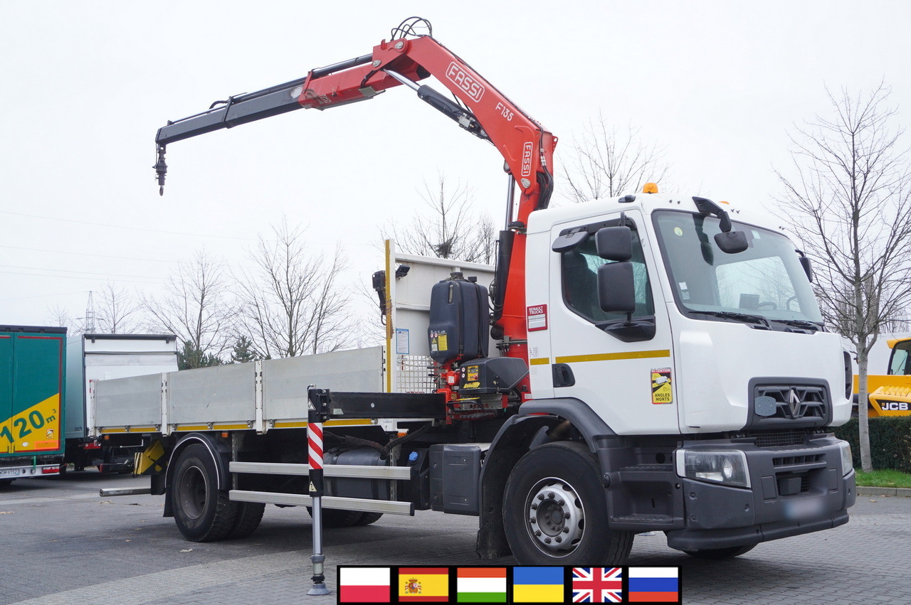 RENAULT C280 DTI 8 / FASSI crane 5.6 T / 560 MTH / range 8 m / Flatbed 15 EPAL - Φορτηγό με ανοιχτή καρότσα, Φορτηγό με γερανό: φωτογραφία 1 RENAULT C280 DTI 8 / FASSI crane 5.6 T / 560 MTH / range 8 m / Flatbed 15 EPAL - Φορτηγό με ανοιχτή καρότσα, Φορτηγό με γερανό: φωτογραφία 1