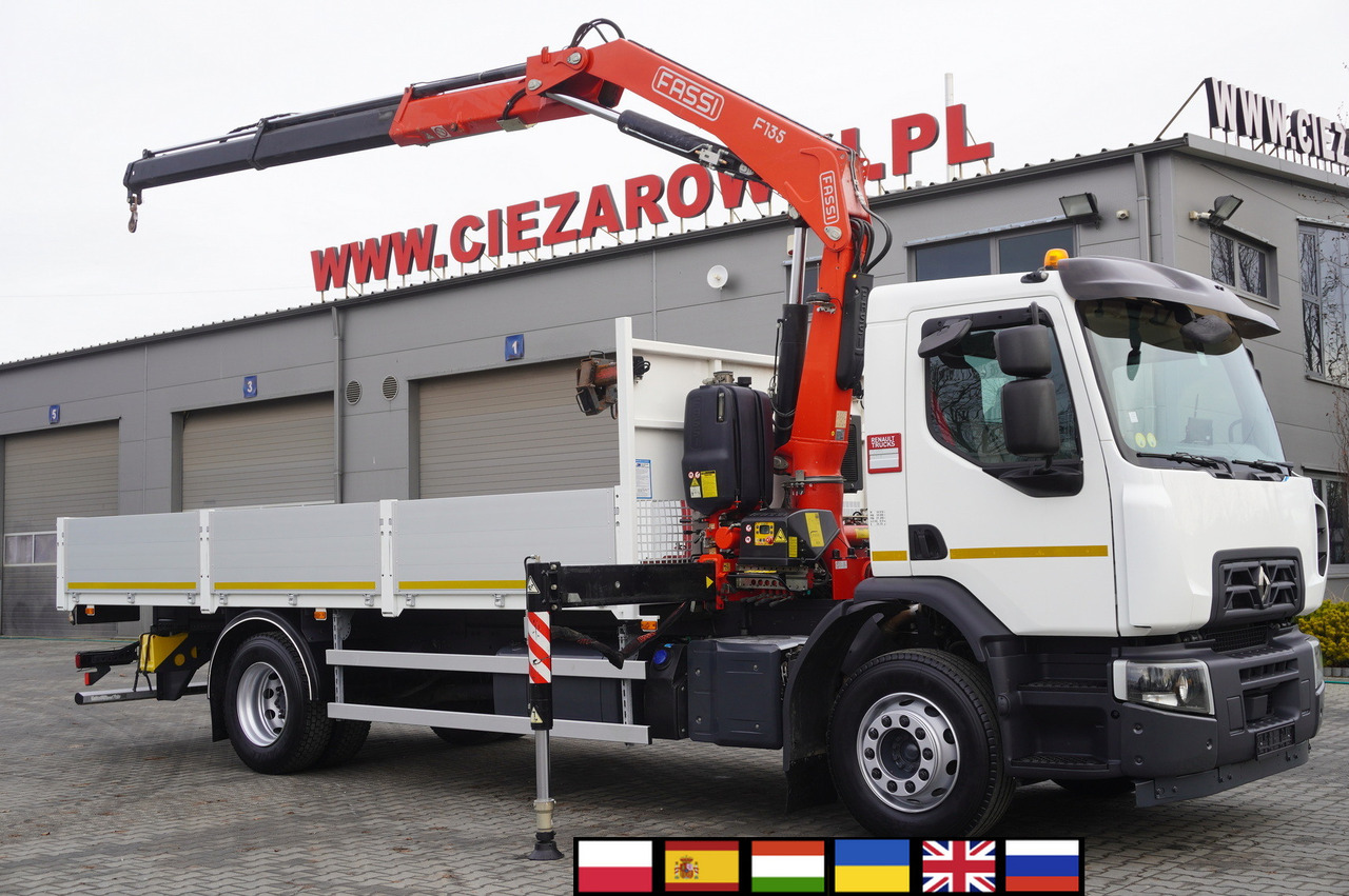 RENAULT C280 DTI 8 / FASSI crane 5.6 T / range 8 m / Flatbed 15 EPAL - Φορτηγό με γερανό: φωτογραφία 1 RENAULT C280 DTI 8 / FASSI crane 5.6 T / range 8 m / Flatbed 15 EPAL - Φορτηγό με γερανό: φωτογραφία 1