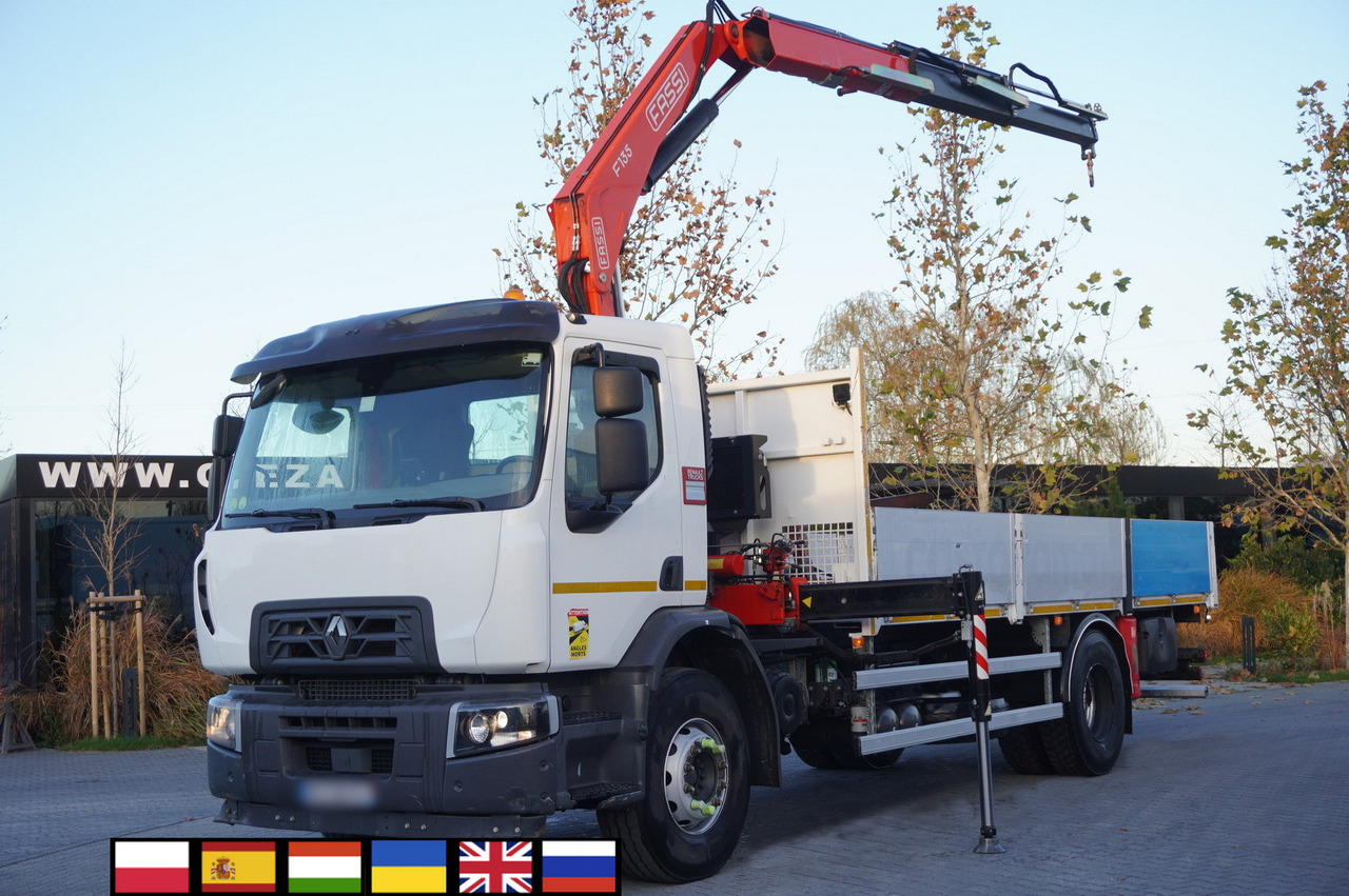 RENAULT C280 DTI 8 / FASSI crane 5.6 T / range 8 m / Flatbed 15 EPAL - Φορτηγό με γερανό: φωτογραφία 1 RENAULT C280 DTI 8 / FASSI crane 5.6 T / range 8 m / Flatbed 15 EPAL - Φορτηγό με γερανό: φωτογραφία 1