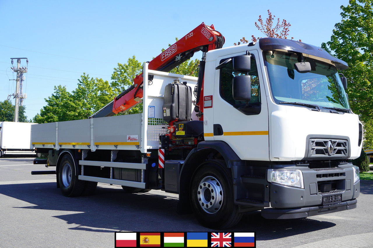 RENAULT C280 DTI 8 / FASSI crane 5.6 T / range 8 m / Flatbed 15 EPAL - Φορτηγό με ανοιχτή καρότσα, Φορτηγό με γερανό: φωτογραφία 1 RENAULT C280 DTI 8 / FASSI crane 5.6 T / range 8 m / Flatbed 15 EPAL - Φορτηγό με ανοιχτή καρότσα, Φορτηγό με γερανό: φωτογραφία 1